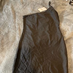 Black one strap mini dress